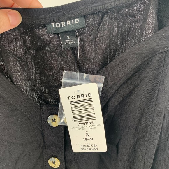 Torrid black buttoned spagetti strap tank top 2 - Picture 4 of 6